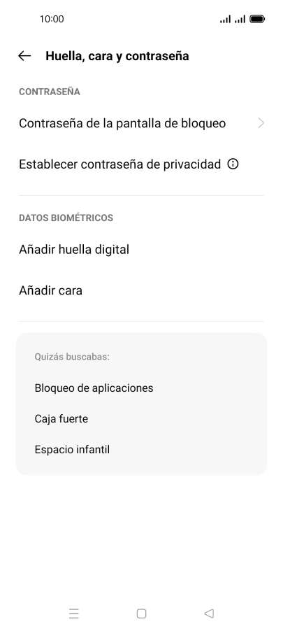 Pulsa Contraseña de la pantalla de bloqueo e introduce el código de seguridad extra que has creado anteriormente.