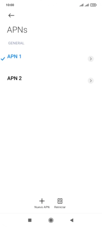 Pulsa la conexión de datos deseada para activarla.