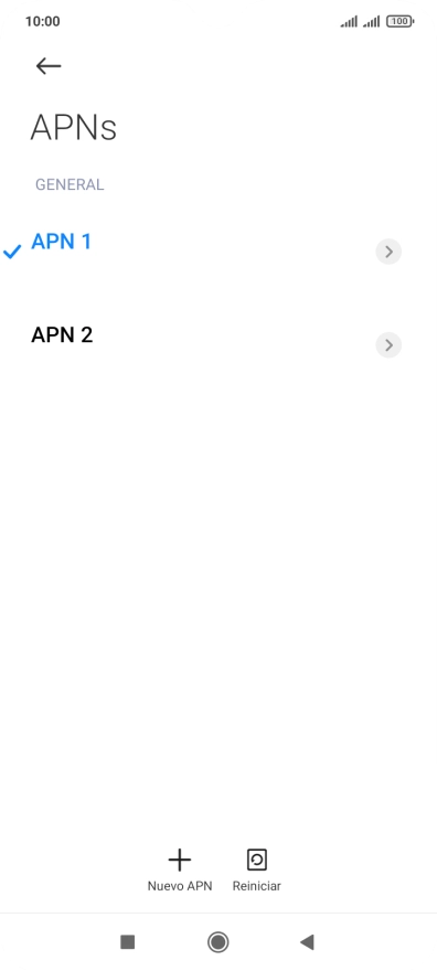 Pulsa la conexión de datos deseada para activarla.