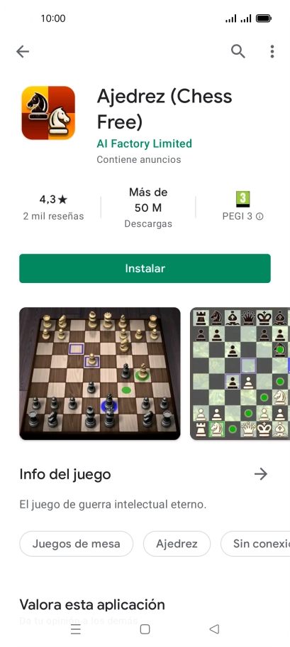 Pulsa Instalar y sigue las indicaciones de la pantalla para instalar la app.