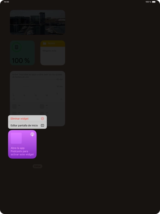 Pulsa el widget deseado.