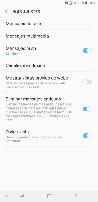 Pulsa Mensajes de texto.
