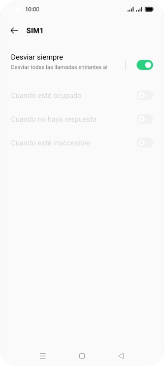 Pulsa el indicador  junto al tipo de desvío deseado.