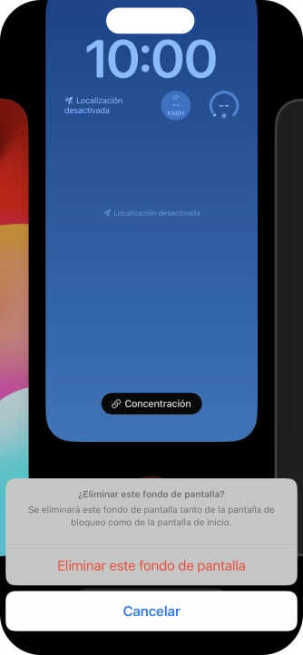 Pulsa Eliminar este fondo de pantalla.