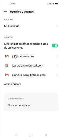 Pulsa el indicador junto a 
