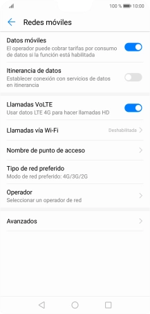 Pulsa Tipo de red preferido.