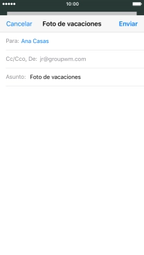 Pulsa en el campo de escritura  y escribe el texto del correo electrónico.