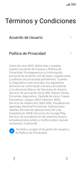 Pulsa la flecha hacia la derecha.