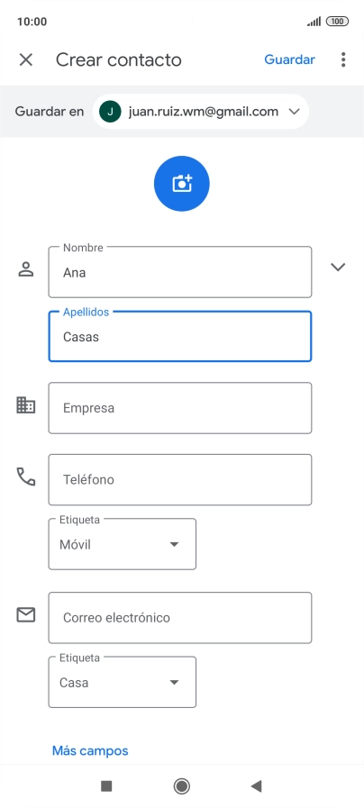 Pulsa Teléfono e introduce el número de teléfono deseado.