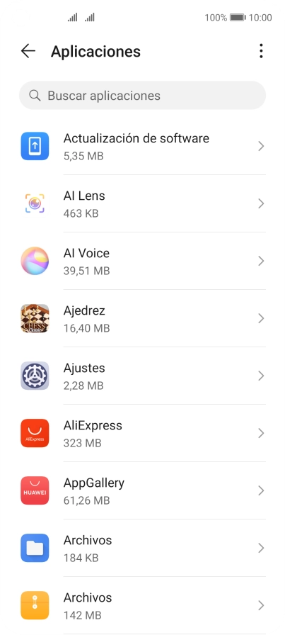 Pulsa la app deseada.