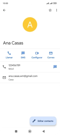 Pulsa el número de teléfono deseado.