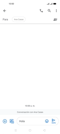 Pulsa el icono de envío cuando termines de escribir el mensaje corto.