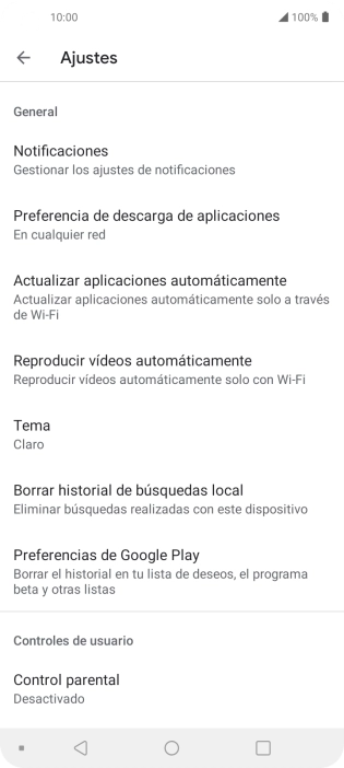 Pulsa Actualizar aplicaciones automáticamente.