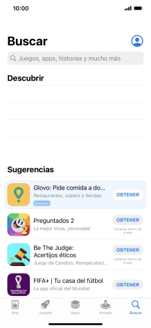 Pulsa en el campo de búsqueda e introduce el nombre o el tema de la app deseada.