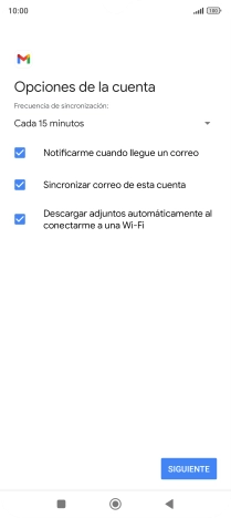 Si aparece en la pantalla esta imagen, tu cuenta de correo electrónico ha sido reconocida y configurada automáticamente. Sigue las indicaciones de la pantalla para introducir más información y terminar la configuración.