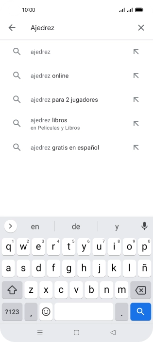 Introduce el nombre del tema o de la app y pulsa el icono de búsqueda.