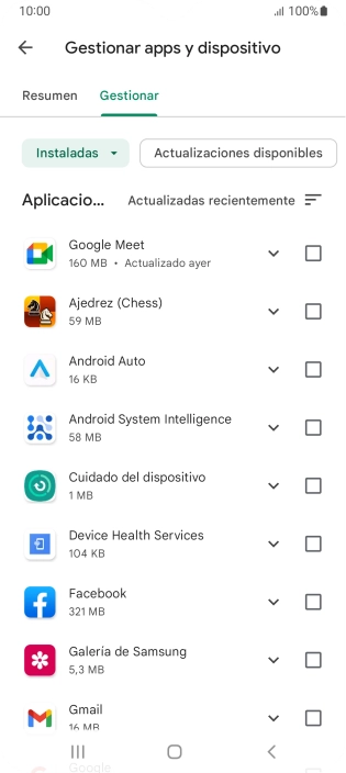 Pulsa la app deseada.
