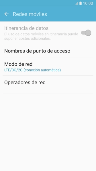 Pulsa Modo de red.
