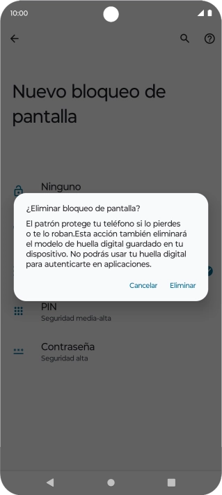 Pulsa Eliminar.