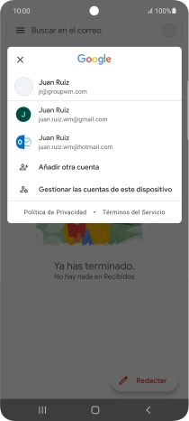 Pulsa la cuenta de correo electrónico deseada.