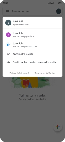 Pulsa la cuenta de correo electrónico deseada.