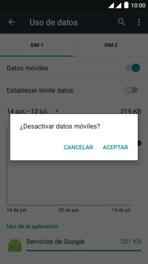 Si desactivas la función, pulsa ACEPTAR.