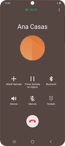 Pulsa el icono de finalizar llamada.