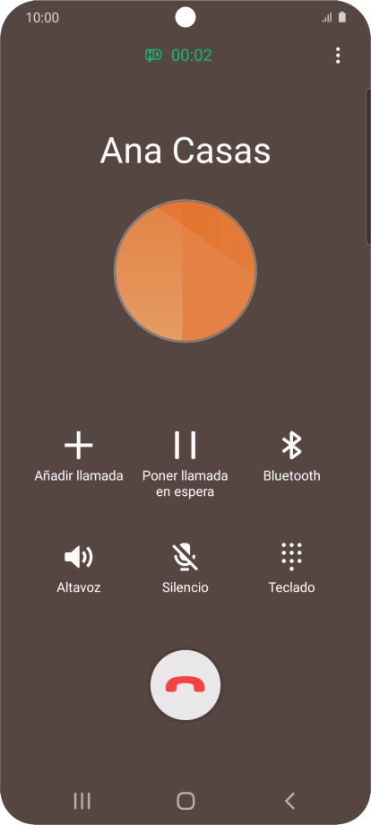 Pulsa el icono de finalizar llamada.