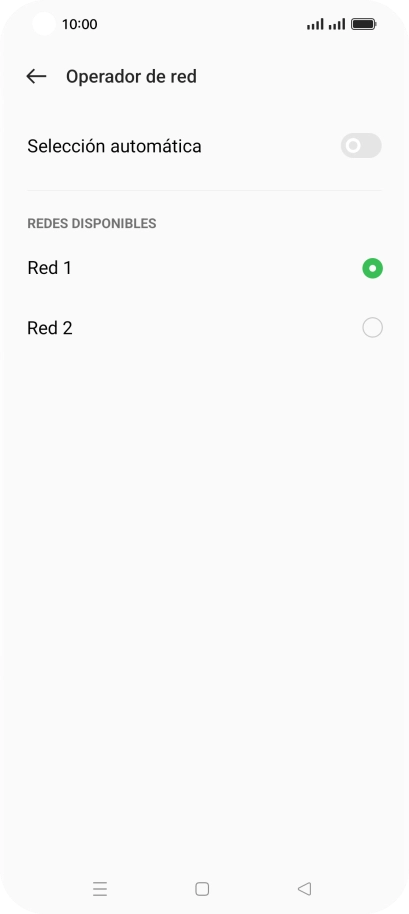 Pulsa la red deseada.