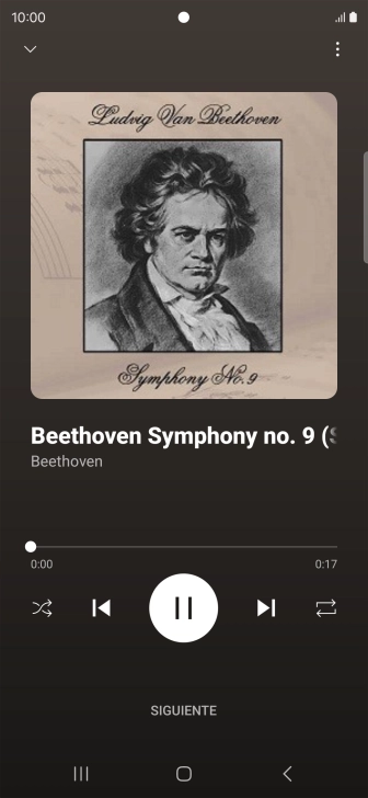 Pulsa la flecha hacia la derecha para ir al archivo de música siguiente.