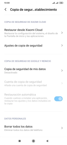 Pulsa Borrar todos los datos.