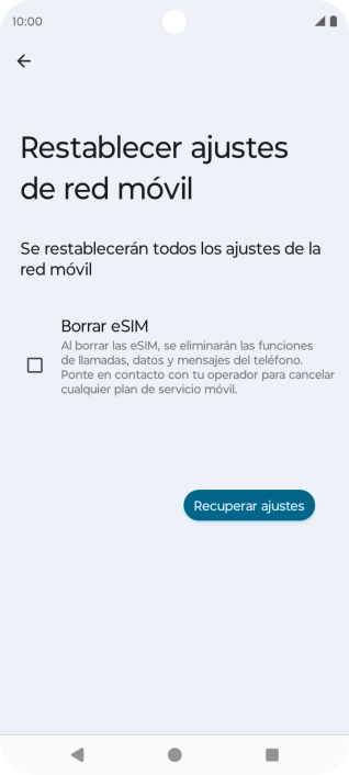 Pulsa Recuperar ajustes.
