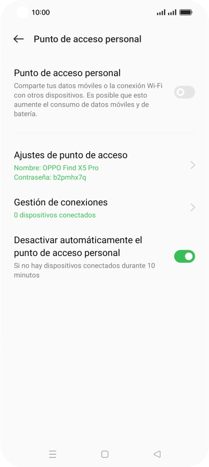 Pulsa Ajustes de punto de acceso.