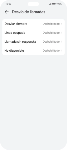 Pulsa el tipo de desvío deseado.