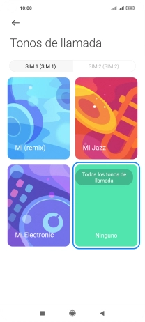 Pulsa la tarjeta SIM deseada.