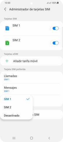 Pulsa el ajuste deseado.