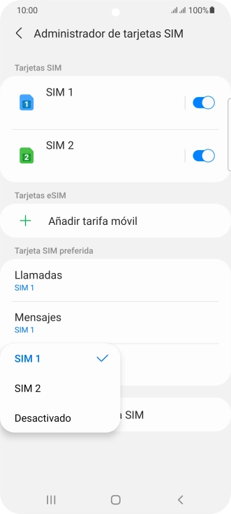 Pulsa el ajuste deseado.