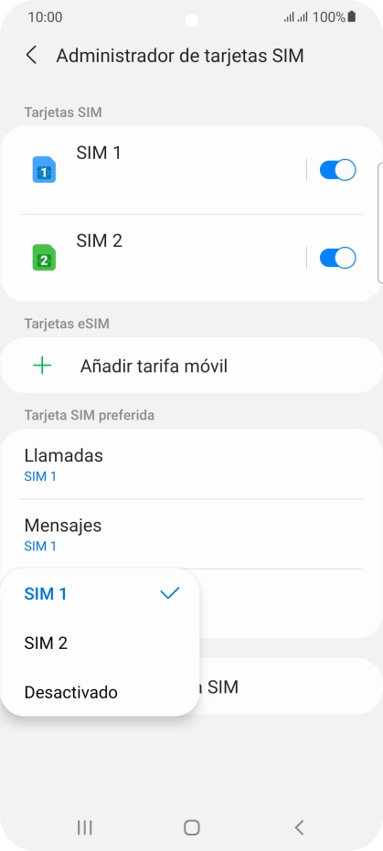 Pulsa el ajuste deseado.