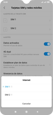 Pulsa la tarjeta SIM deseada.