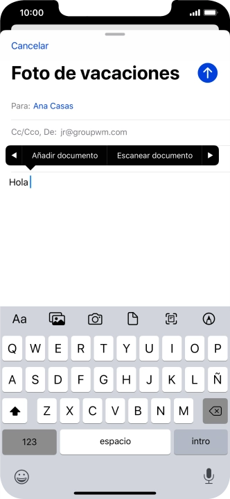 Pulsa Añadir documento y sigue las indicaciones de la pantalla para adjuntar un documento.