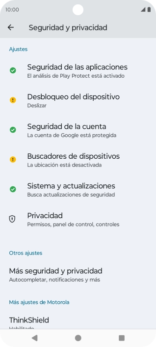 Pulsa Desbloqueo del dispositivo.