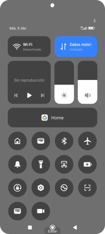 Pulsa el icono de modo de avión para activar o desactivar la función.