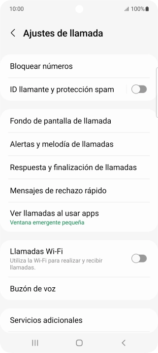 Pulsa Servicios adicionales.
