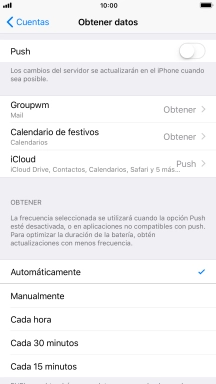 Si desactivas la función, pulsa el ajuste deseado.