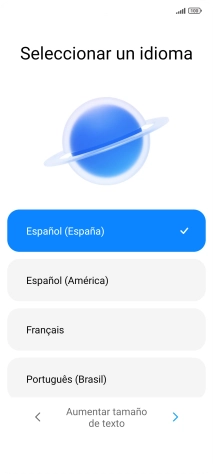 Pulsa el idioma deseado.