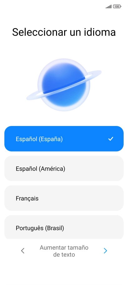 Pulsa el idioma deseado.