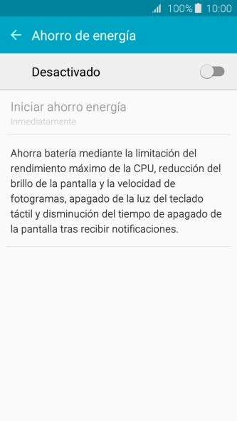 Pulsa el indicador para activar la función.