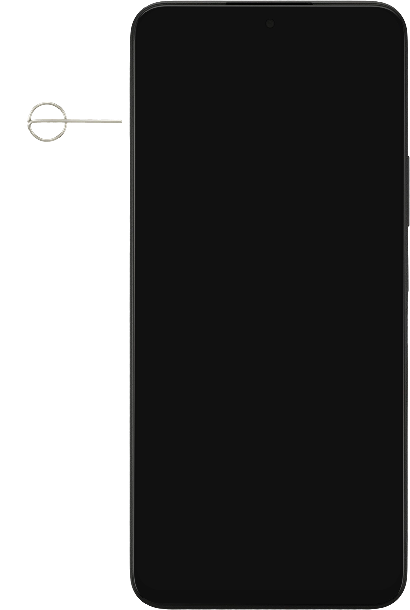 Busca la herramienta de apertura del contenedor de la tarjeta SIM.