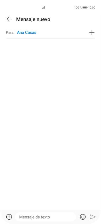 Pulsa en el campo de escritura  y escribe el texto del mensaje corto.