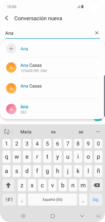Pulsa el contacto deseado.